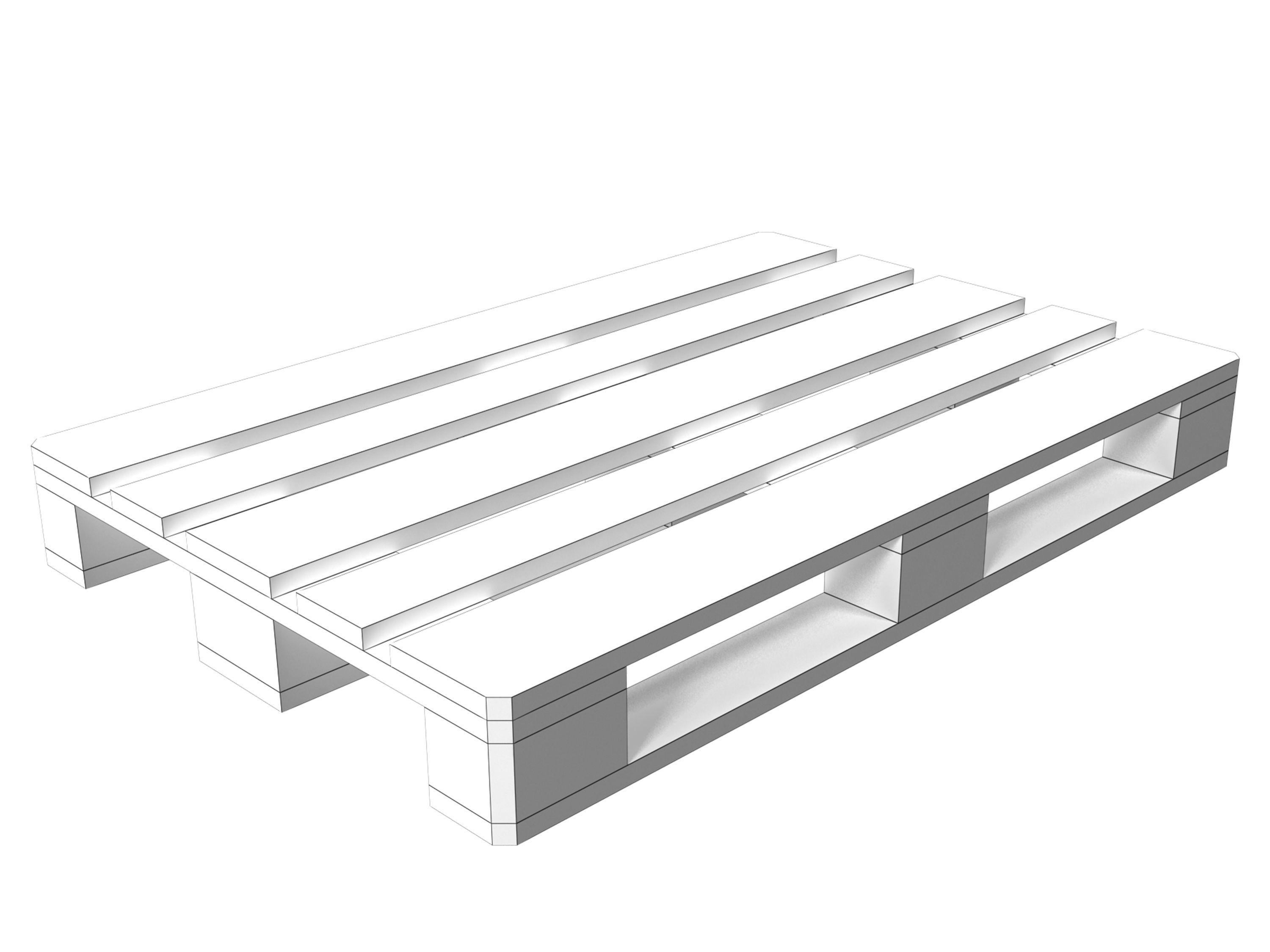 Wood pallet EPAL EUR Low-poly 3D model_11