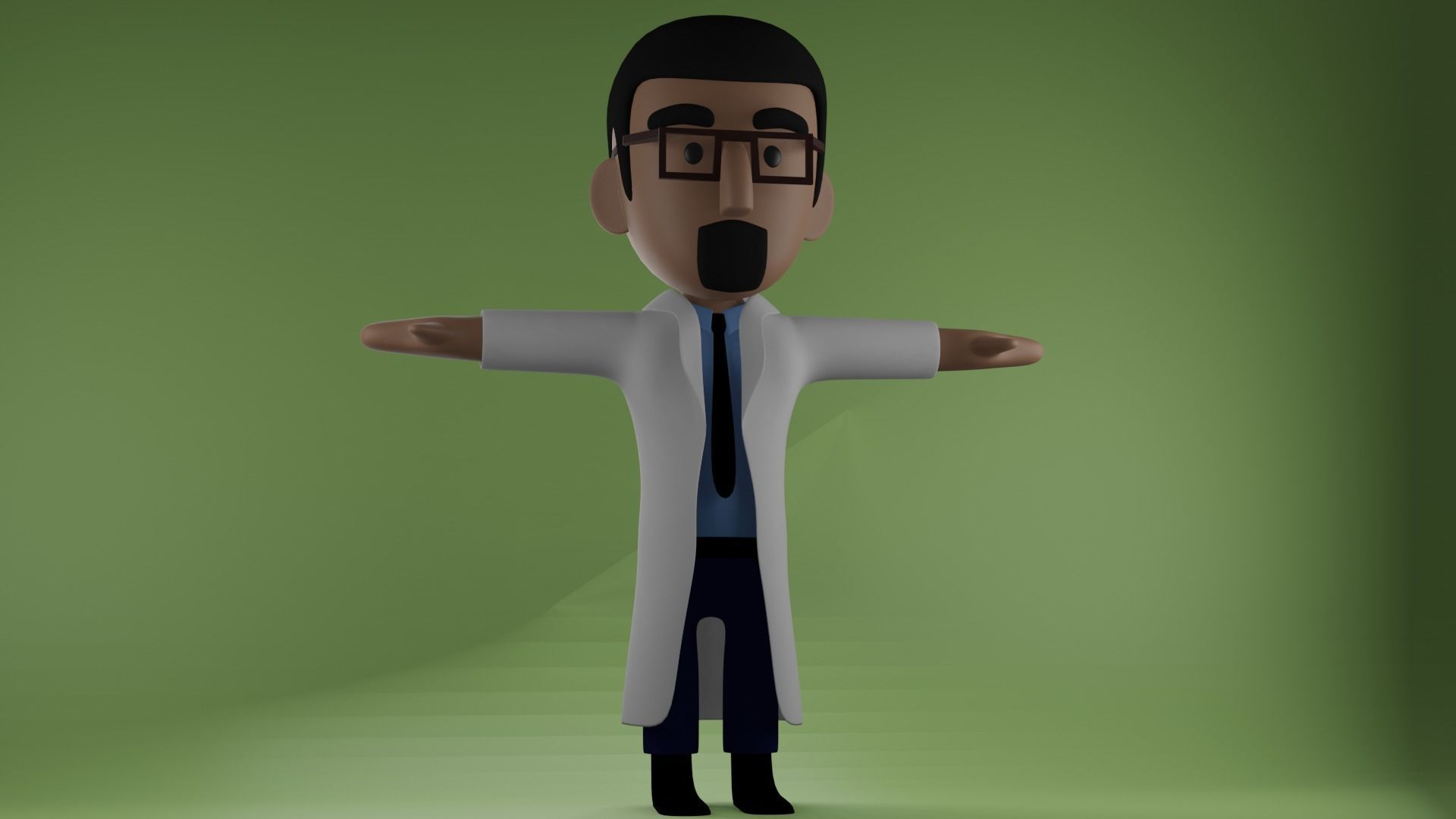 doctor character Low-poly 3D model_1
