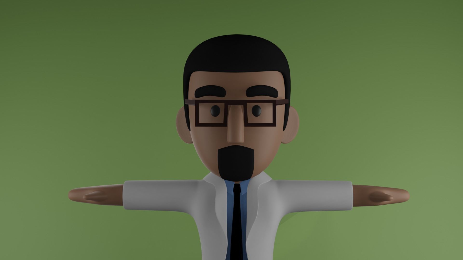 doctor character Low-poly 3D model_2