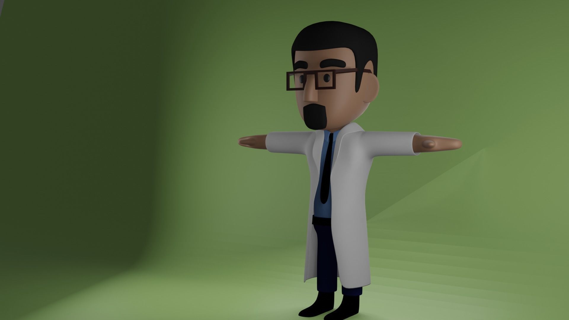 doctor character Low-poly 3D model_3