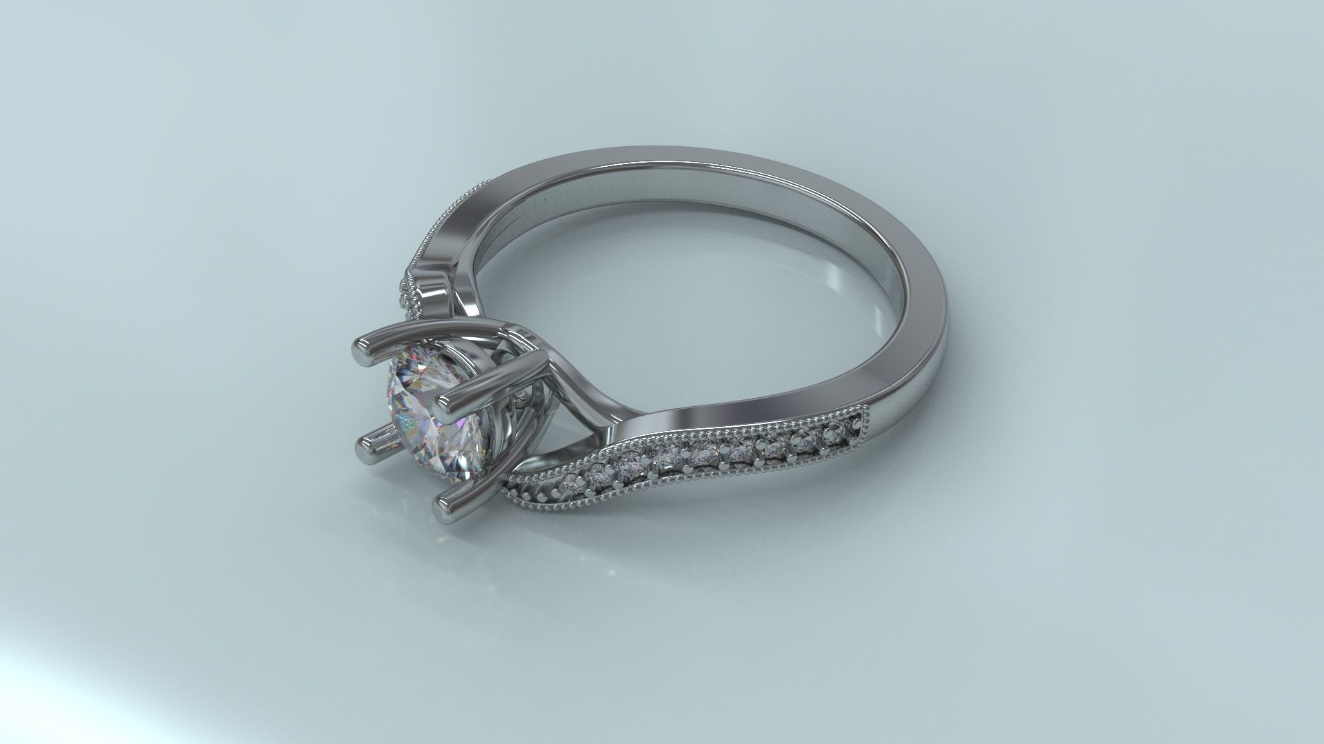 Engagement ring  3D print model_5