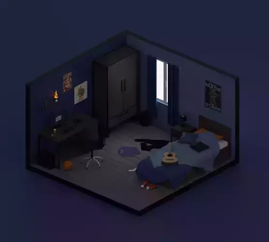 Bedroom Low-poly 3D model