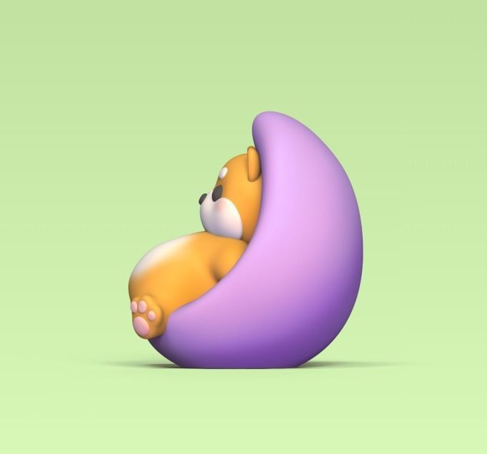 Lazy Shiba 3D print model_2