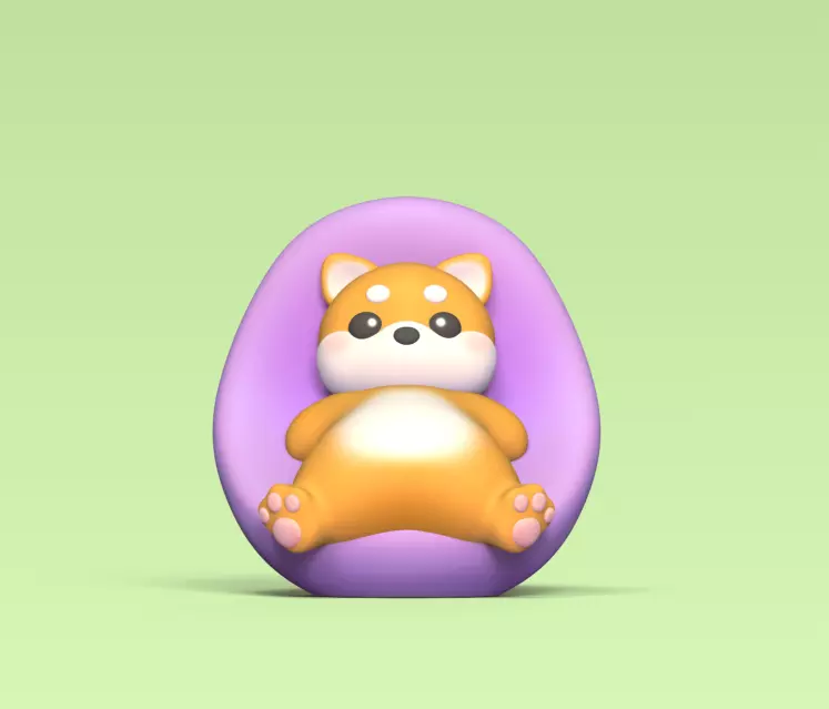 Lazy Shiba 3D print model_0