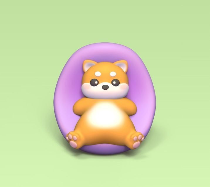 Lazy Shiba 3D print model_3