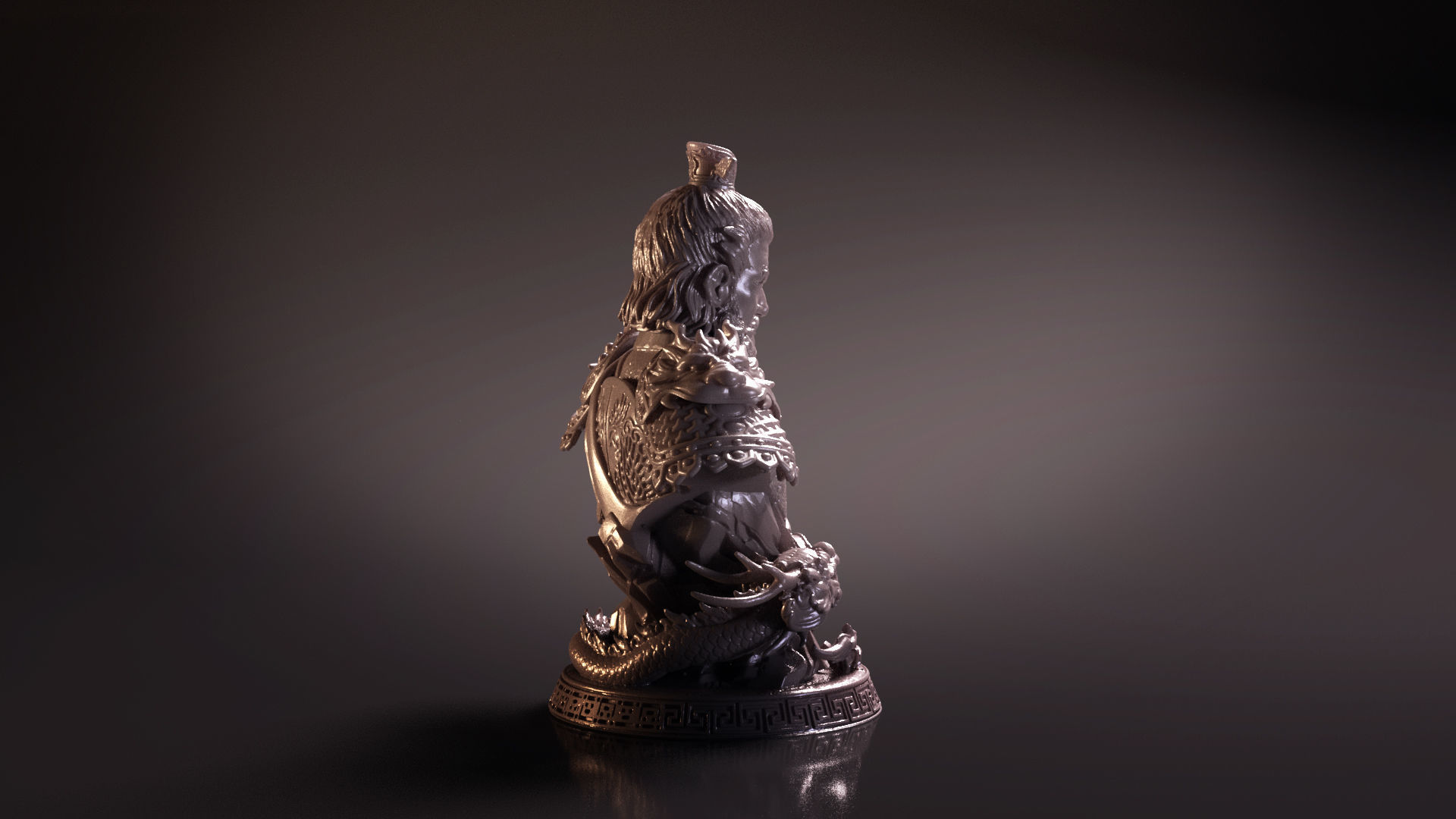 Bust of Huang Zhong - Romance of the Three Kingdoms 3D print model_8