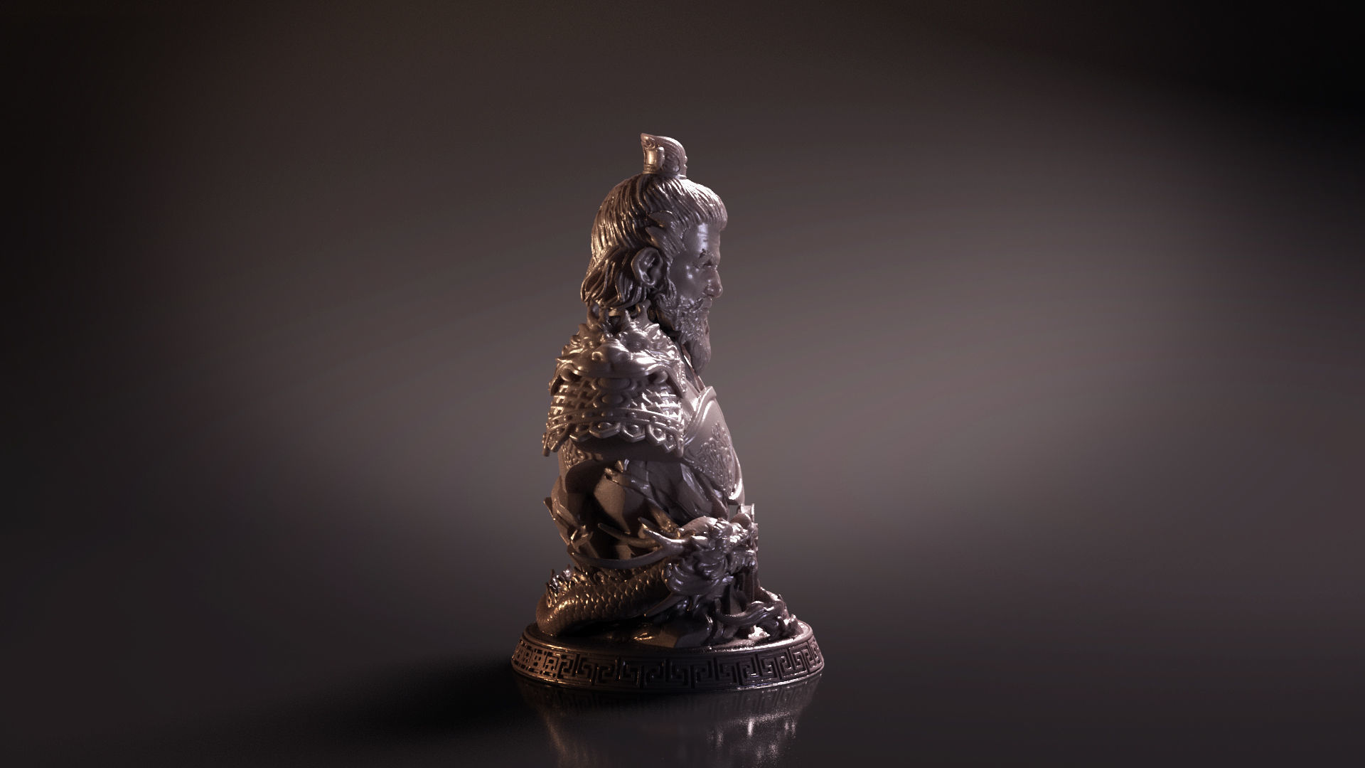 Bust of Huang Zhong - Romance of the Three Kingdoms 3D print model_7
