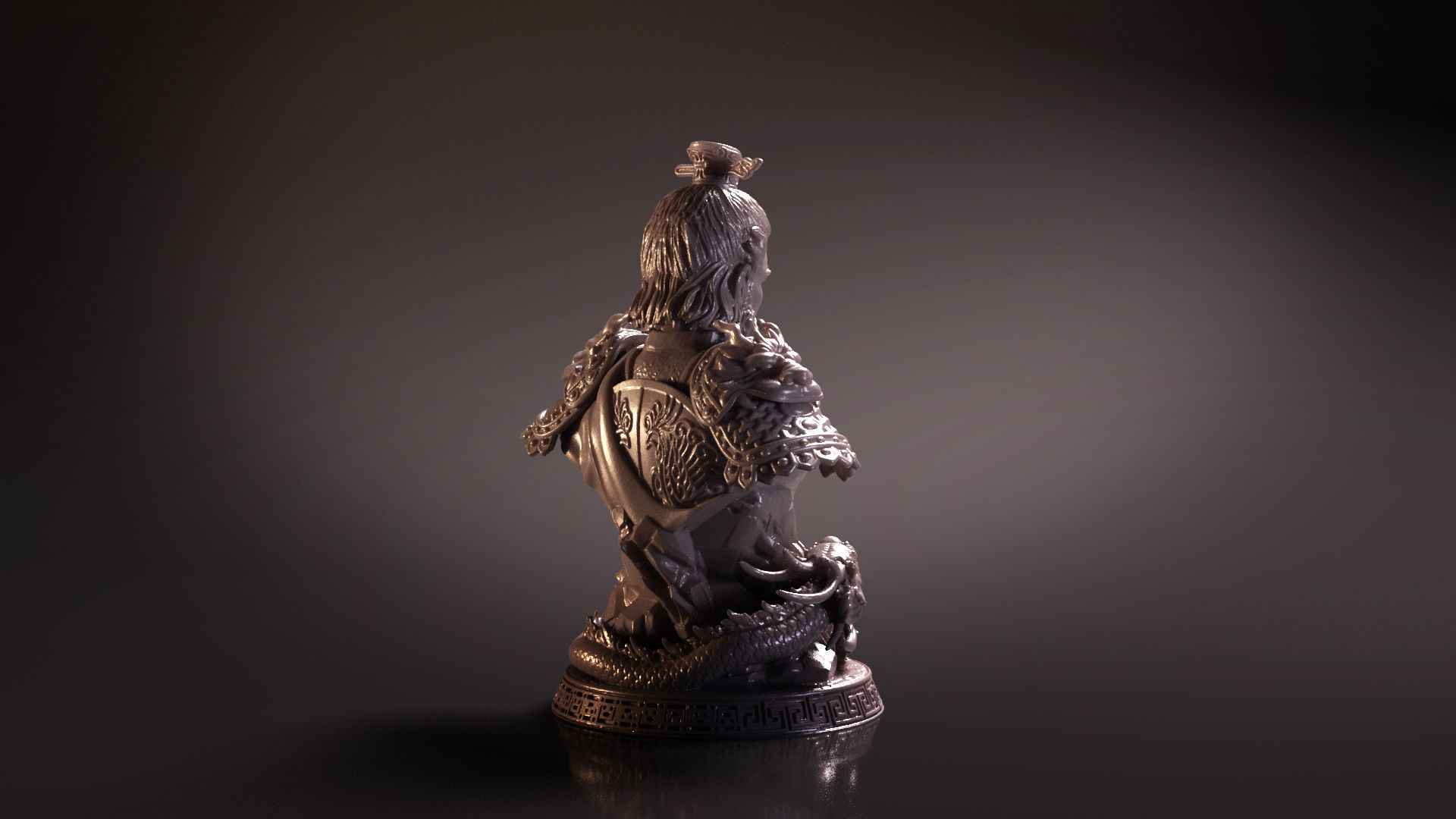 Bust of Huang Zhong - Romance of the Three Kingdoms 3D print model_9