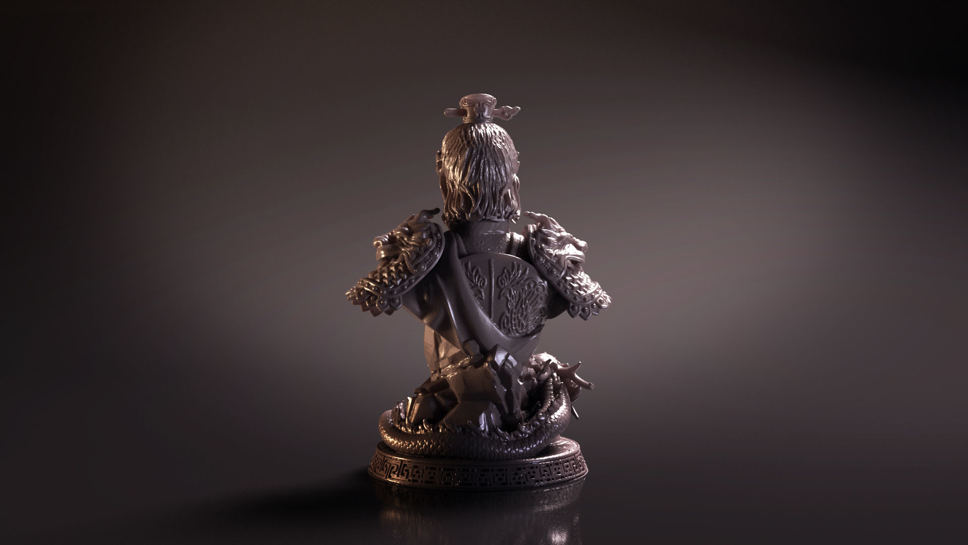 Bust of Huang Zhong - Romance of the Three Kingdoms 3D print model_11
