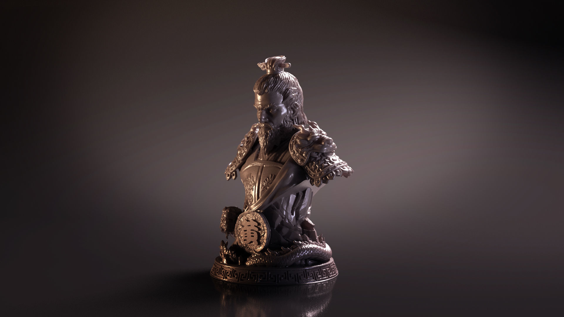 Bust of Huang Zhong - Romance of the Three Kingdoms 3D print model_16