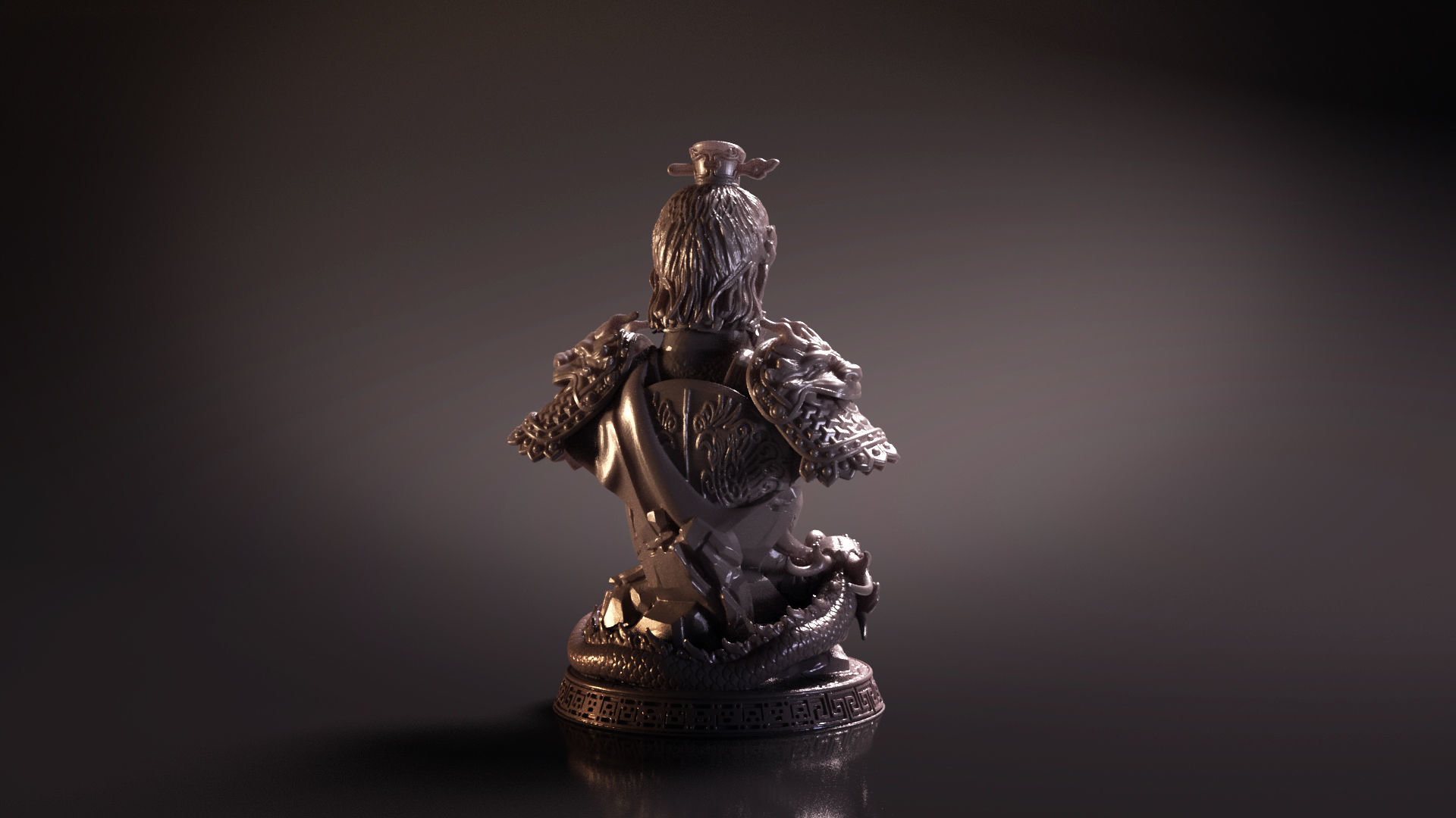 Bust of Huang Zhong - Romance of the Three Kingdoms 3D print model_10