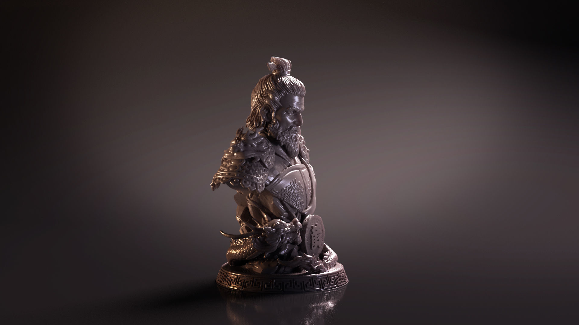 Bust of Huang Zhong - Romance of the Three Kingdoms 3D print model_6
