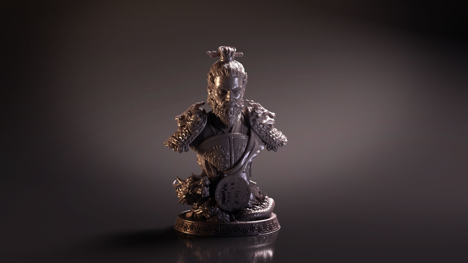 Bust of Huang Zhong - Romance of the Three Kingdoms 3D print model_4