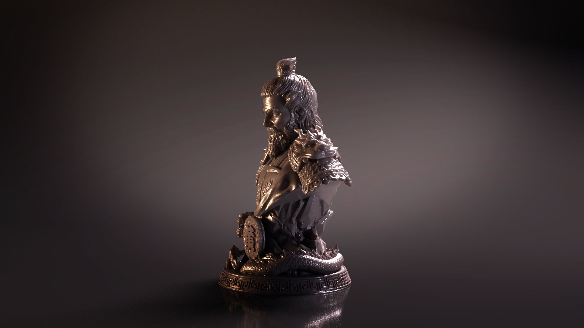 Bust of Huang Zhong - Romance of the Three Kingdoms 3D print model_15