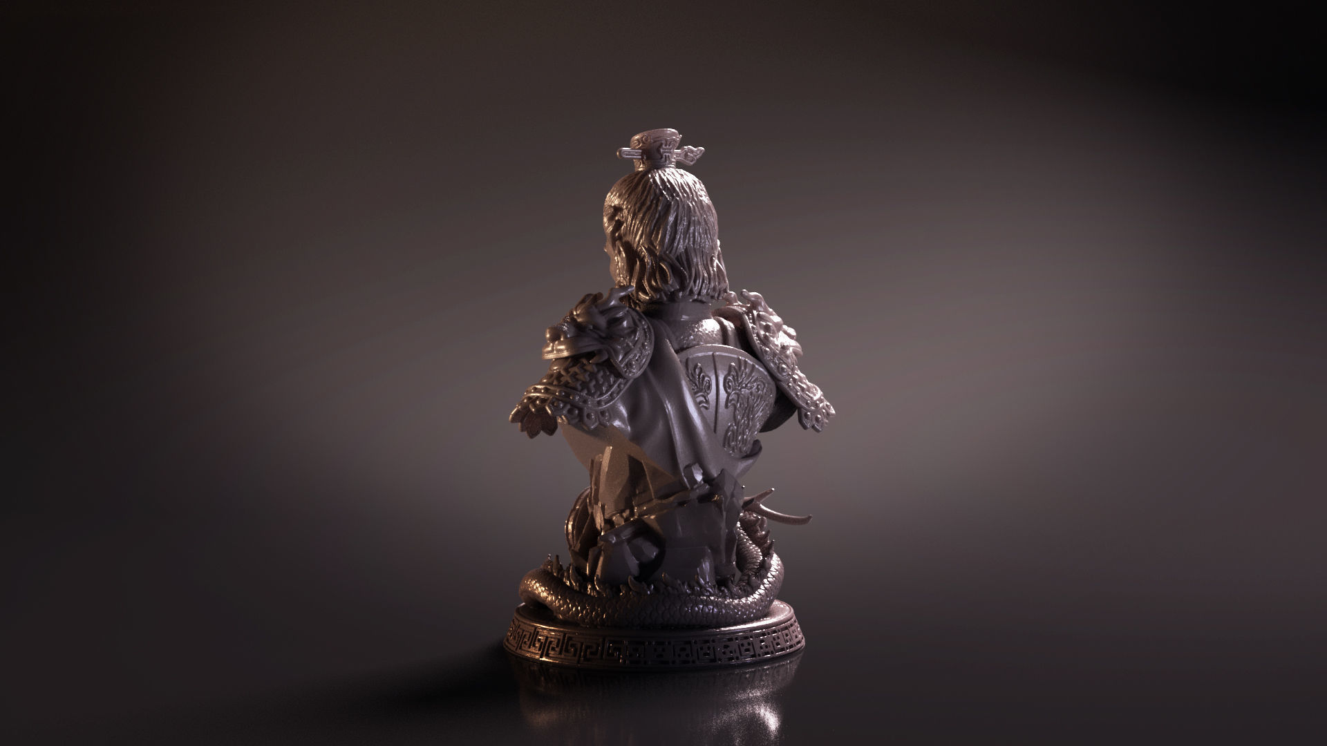 Bust of Huang Zhong - Romance of the Three Kingdoms 3D print model_12