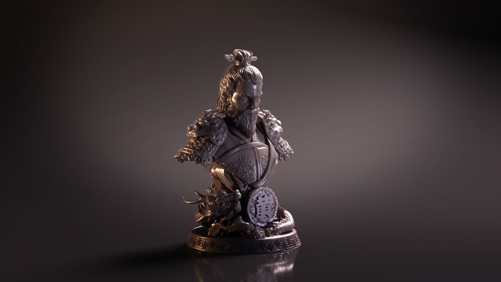 Bust of Huang Zhong - Romance of the Three Kingdoms 3D print model_5