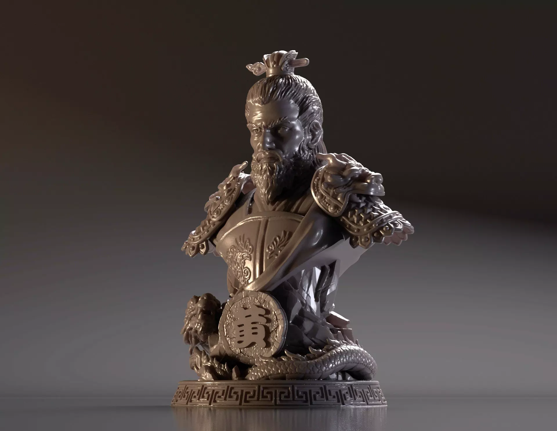 Bust of Huang Zhong - Romance of the Three Kingdoms 3D print model_0