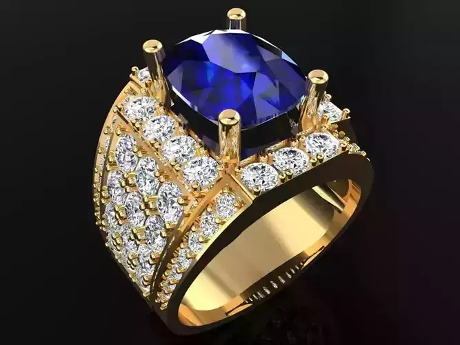 Gemstone rings - Oval stone ring - Diamond rings - N3023