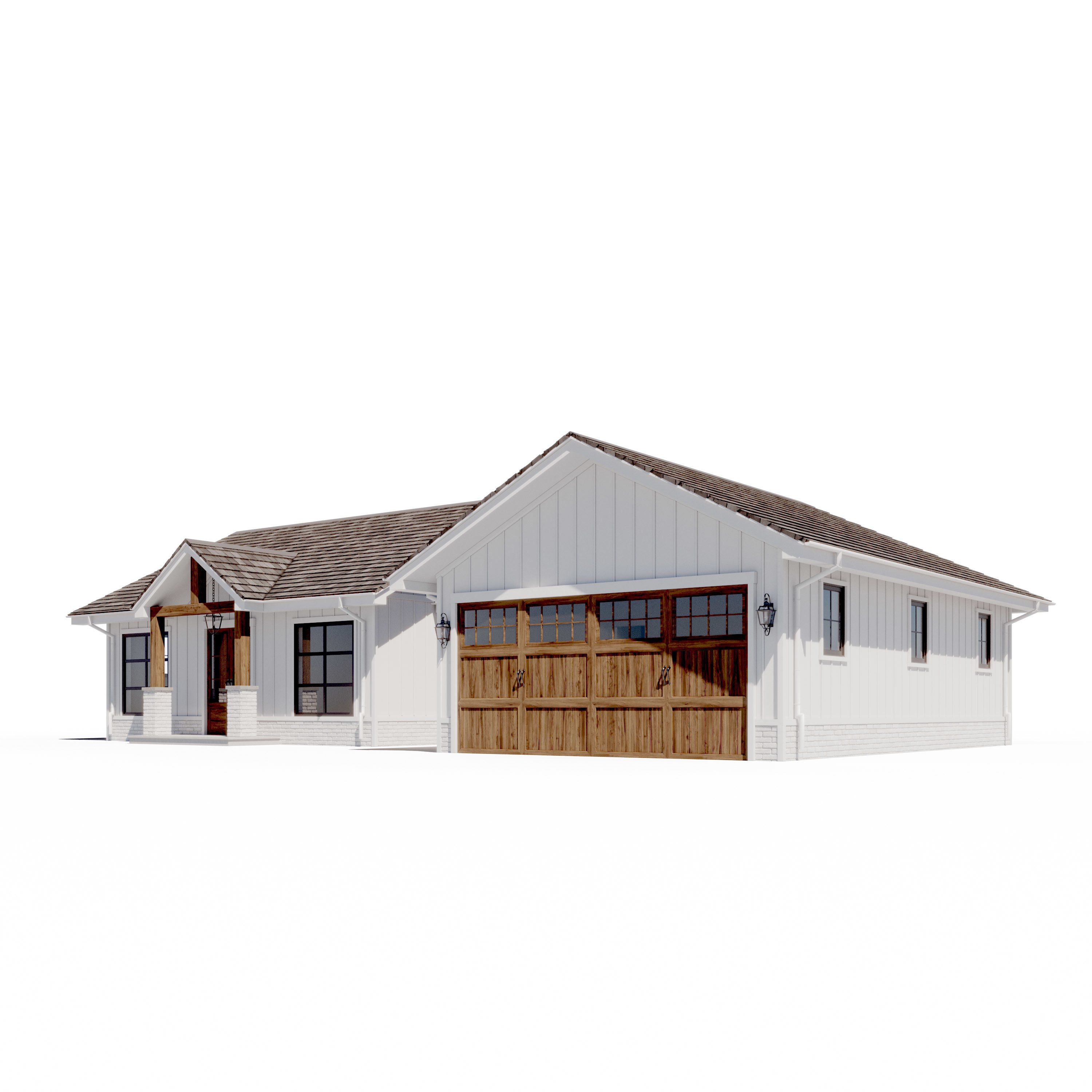 Build023 farmhouse house plans 3D model_4