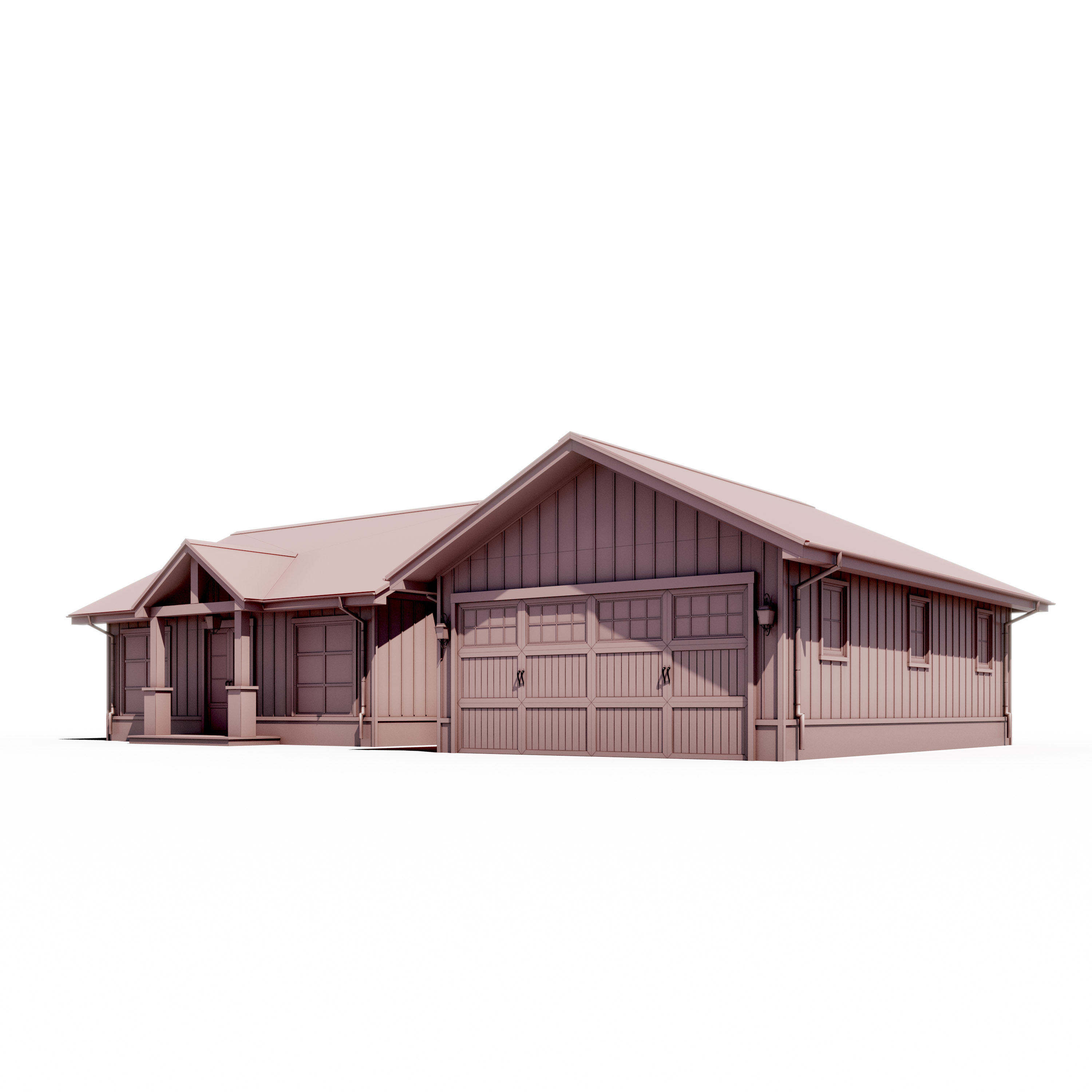 Build023 farmhouse house plans 3D model_5