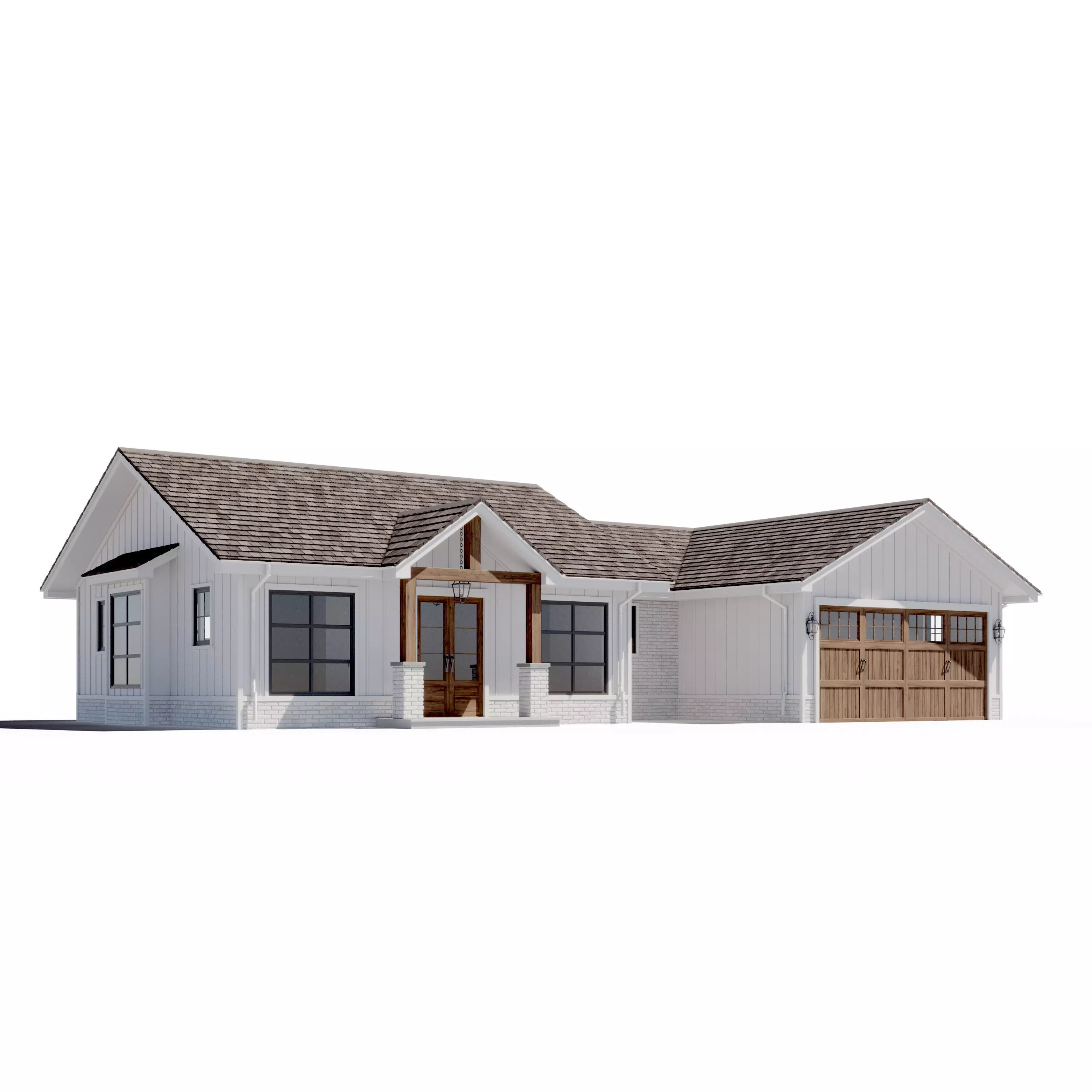 Build023 farmhouse house plans 3D model_0