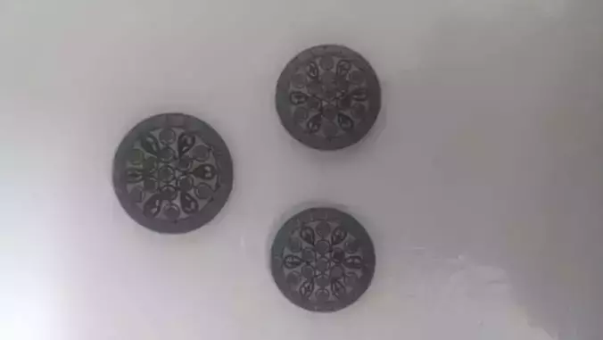 Pendant Set 3 three circular tiles on wall