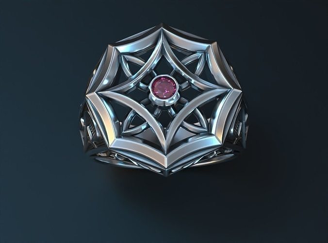 Stylish mens ring with vintage patterns 661 3D print model