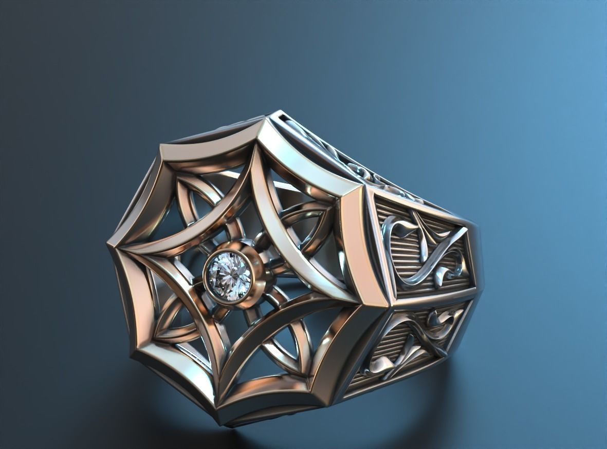 Stylish mens ring with vintage patterns 661 3D print model_9