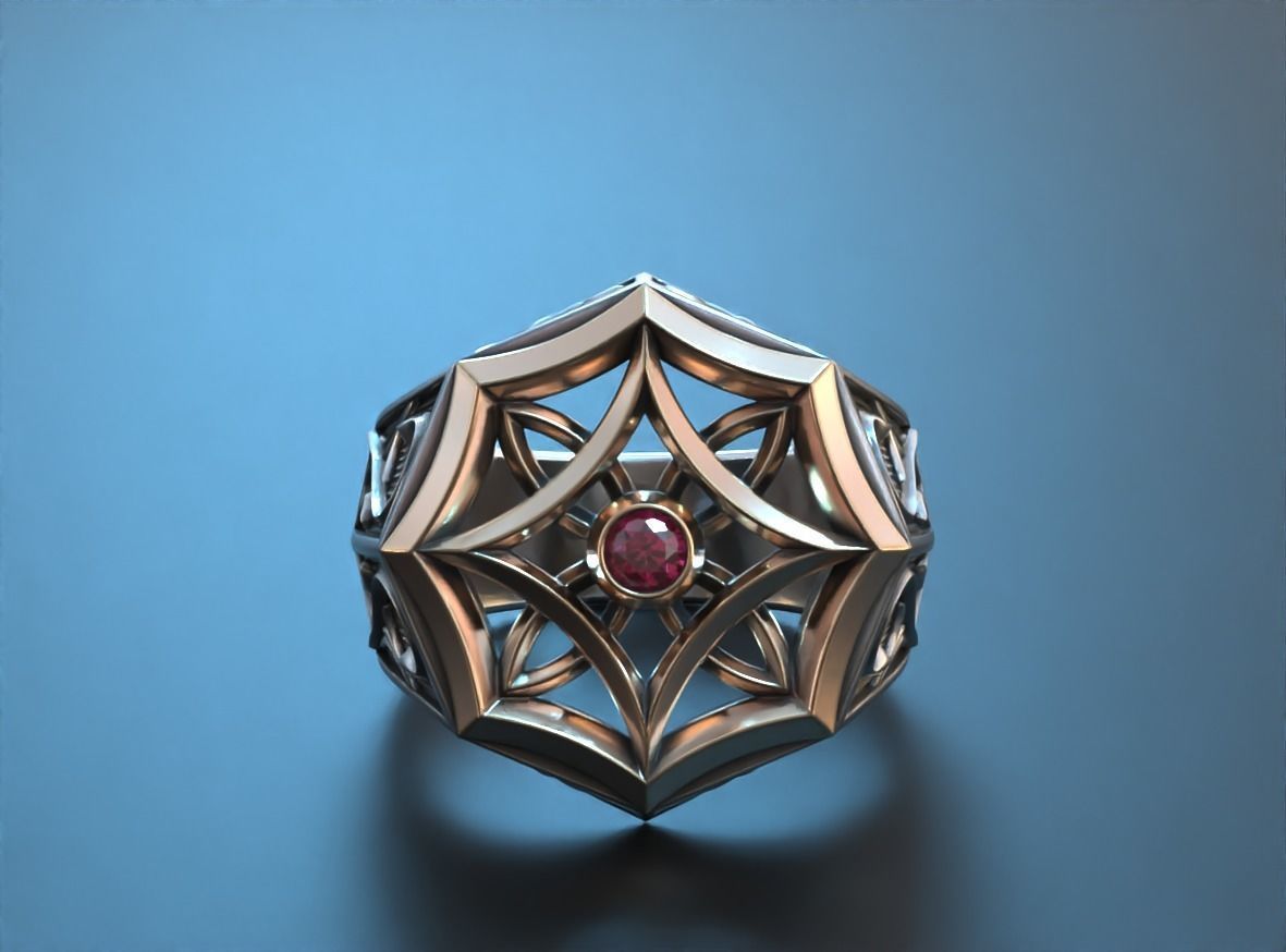 Stylish mens ring with vintage patterns 661 3D print model_6