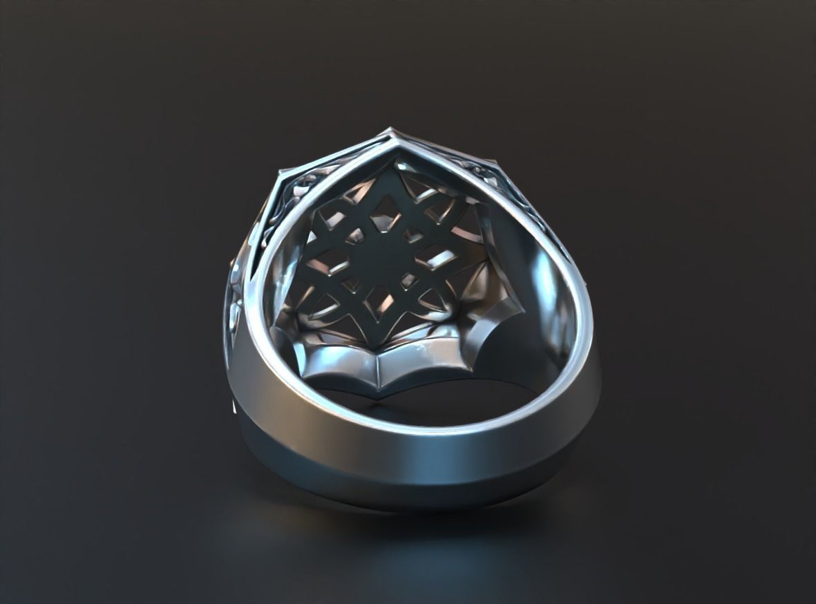 Stylish mens ring with vintage patterns 661 3D print model_8