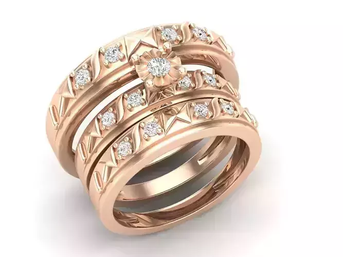 Diamond jewelry ring and band for woman