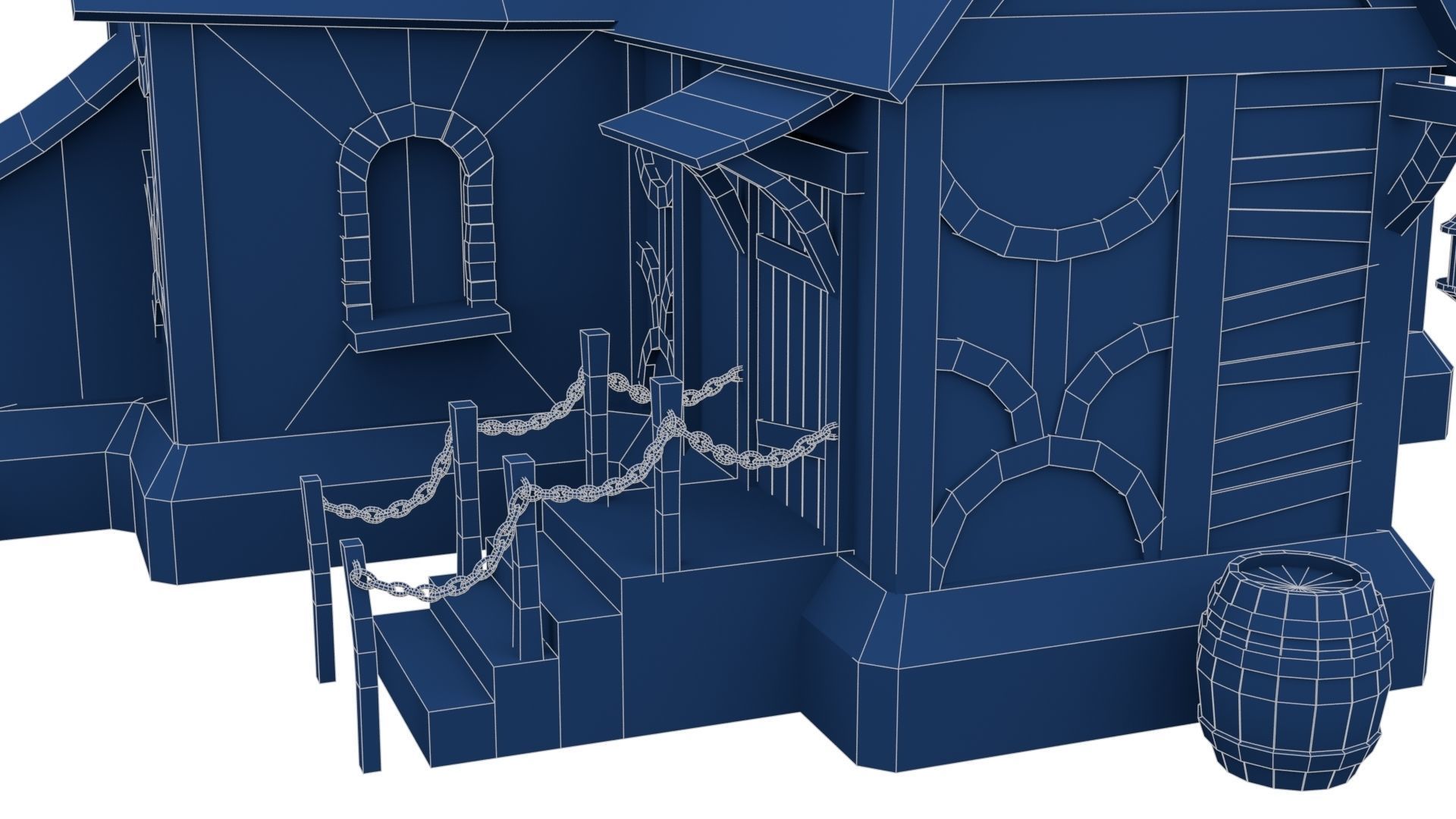 Medieval House Low-poly 3D model_27