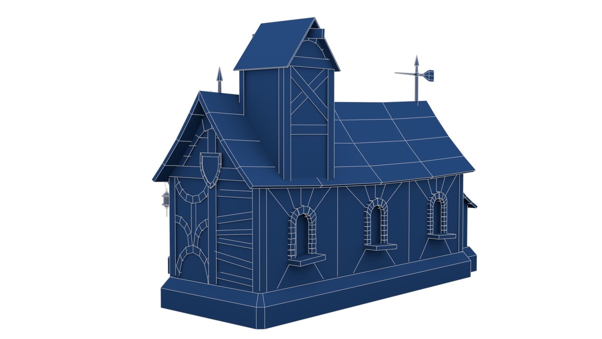 Medieval House Low-poly 3D model_23
