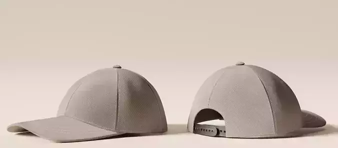 Baseball Cap realistic brown fabric 3D model