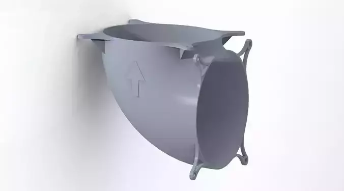 90 degree airflow  bender for 12cm PC case fan 3D print model