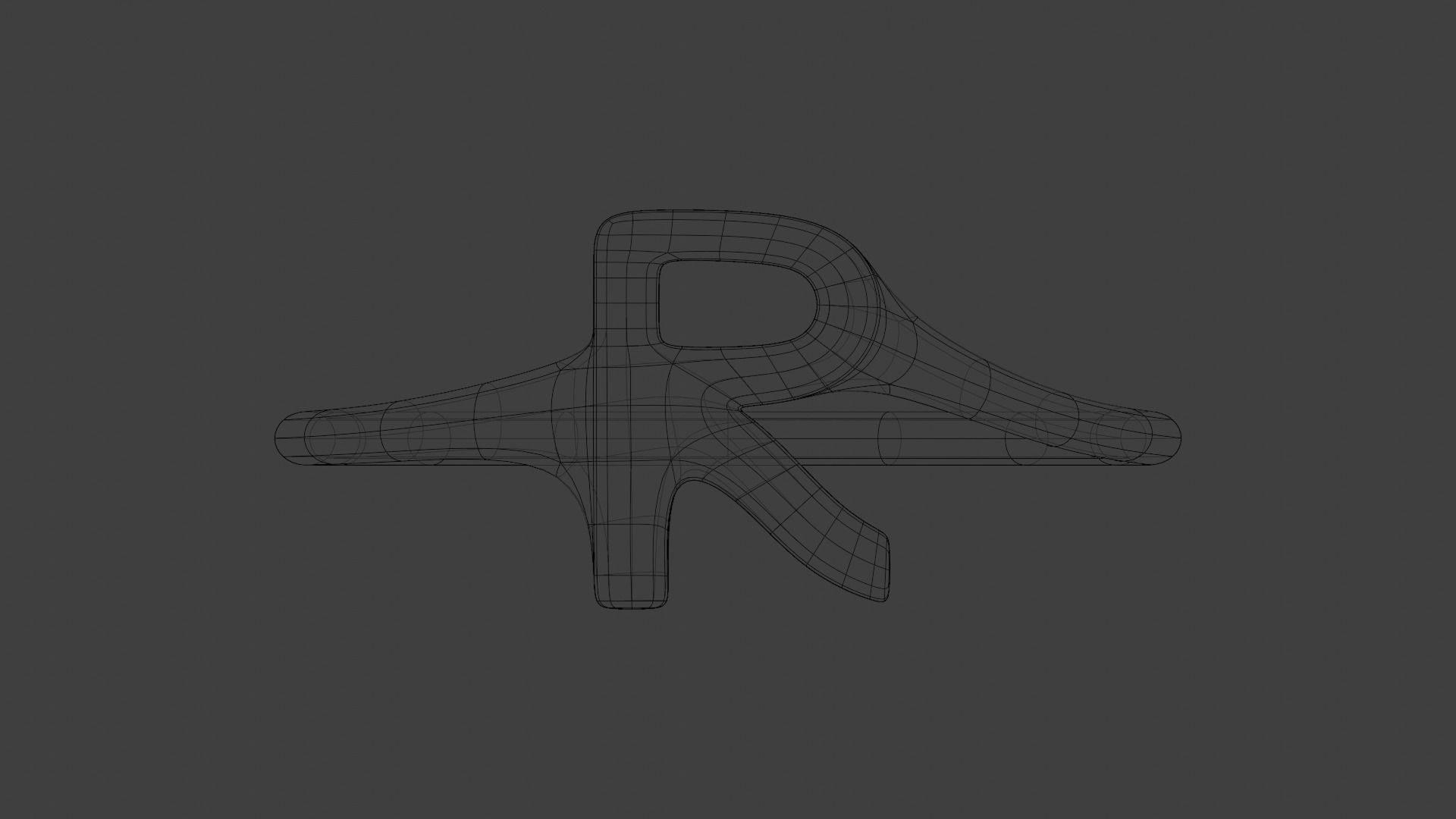 Ring R gold with letter 3D model_4