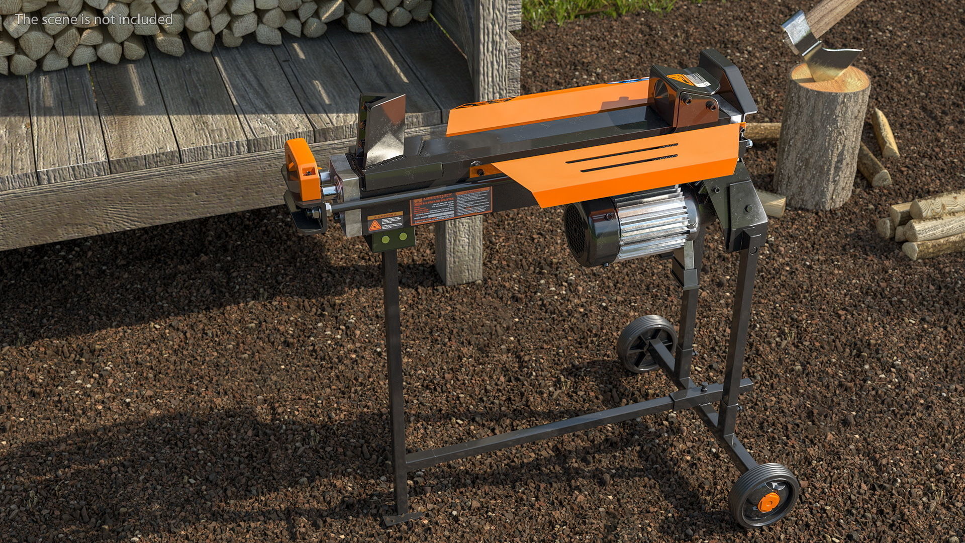 WEN 56207 Electric Log Splitter with Stand Rigged 3D model_2