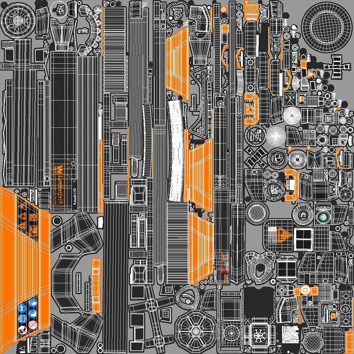 WEN 56207 Electric Log Splitter with Stand Rigged 3D model_20