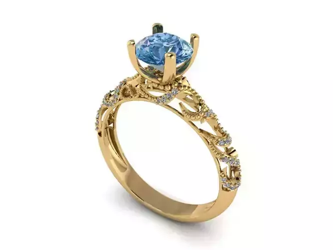 Ornament Solitaire ring  452