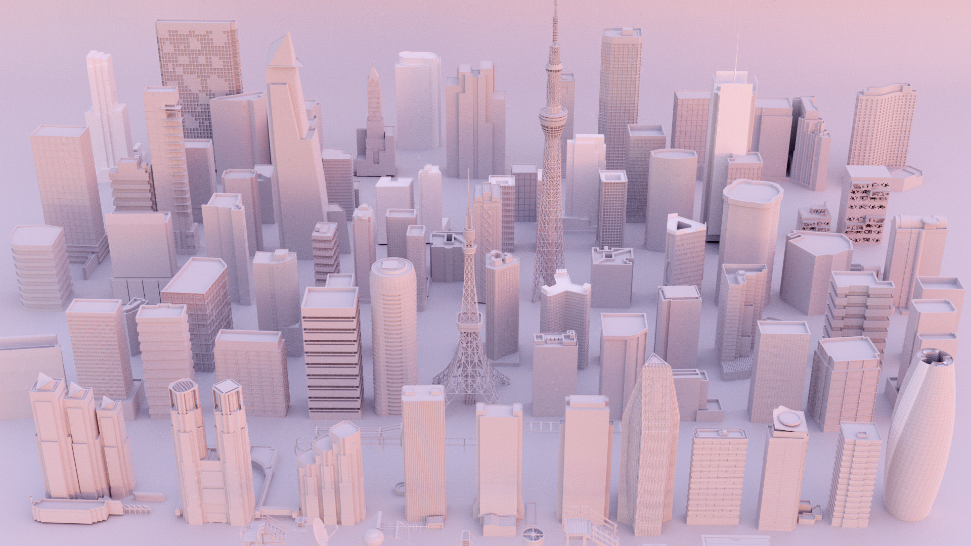 Low poly Buildings unique building kibash bundle vol 3D print model_2