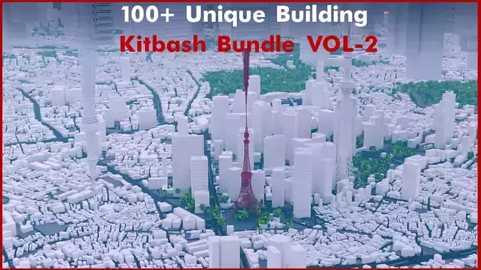 Low poly Buildings unique building kibash bundle vol 3D print model
