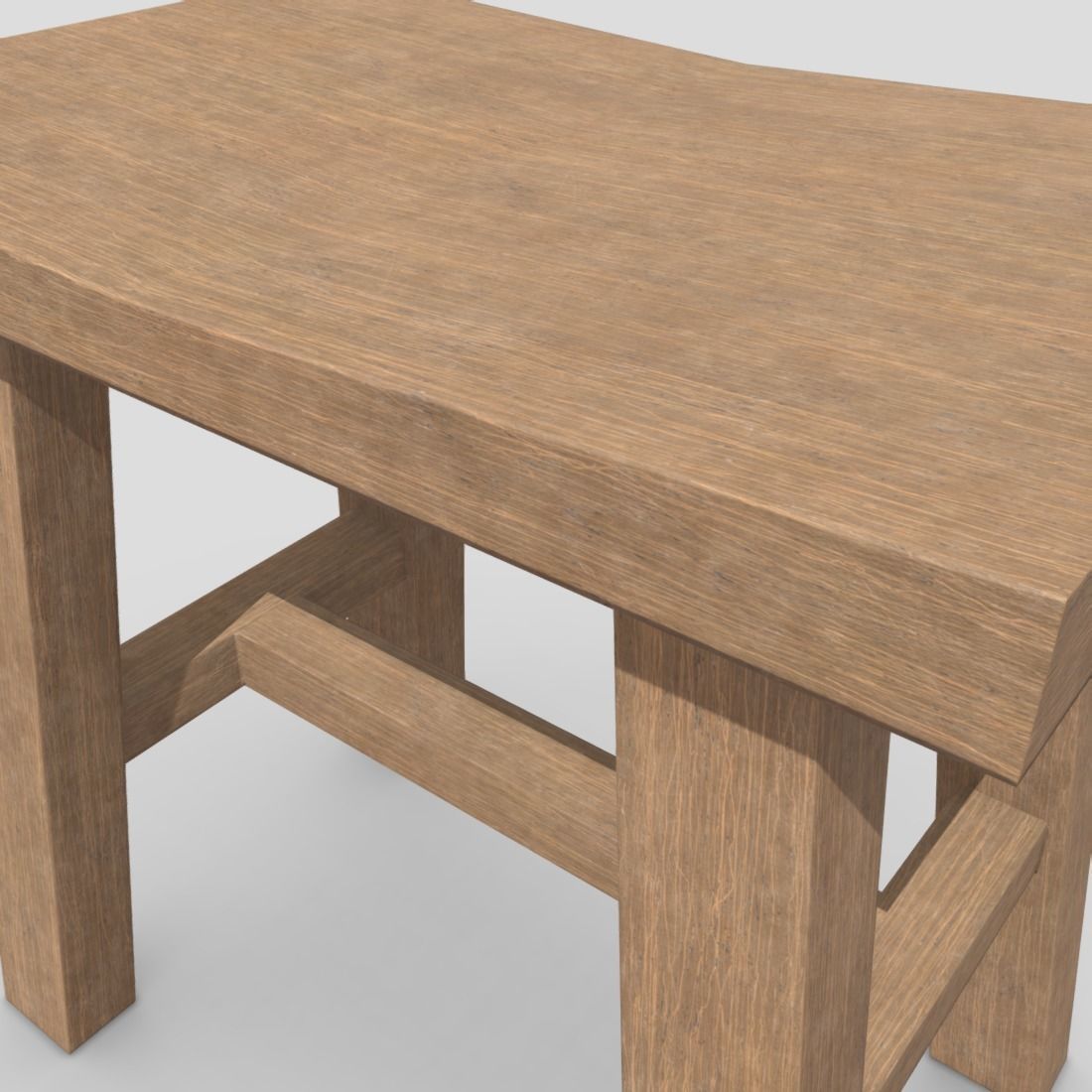 Stool 7 wooden Low-poly 3D model_13