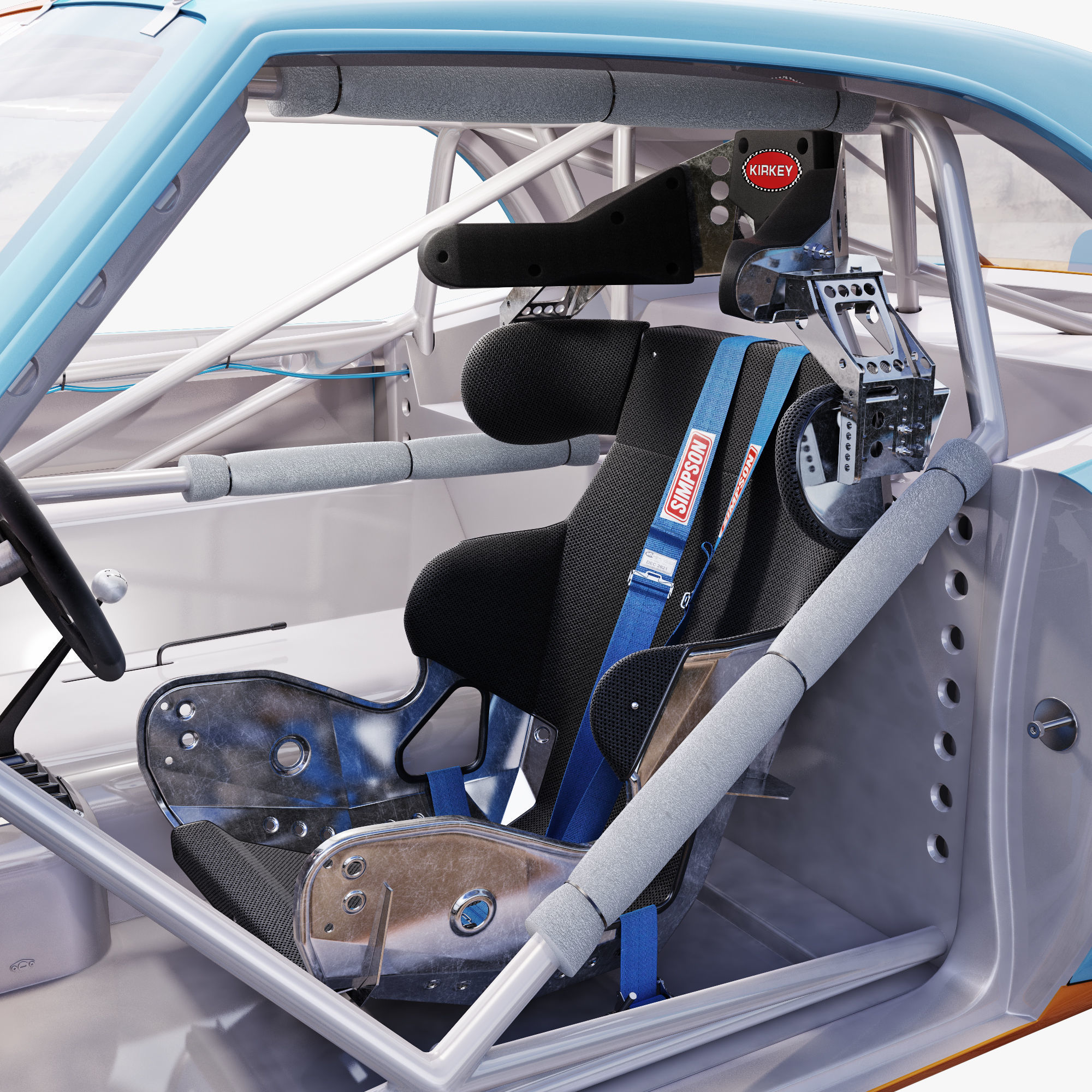 Chevrolet camaro gulf racing 1968 3D model_4
