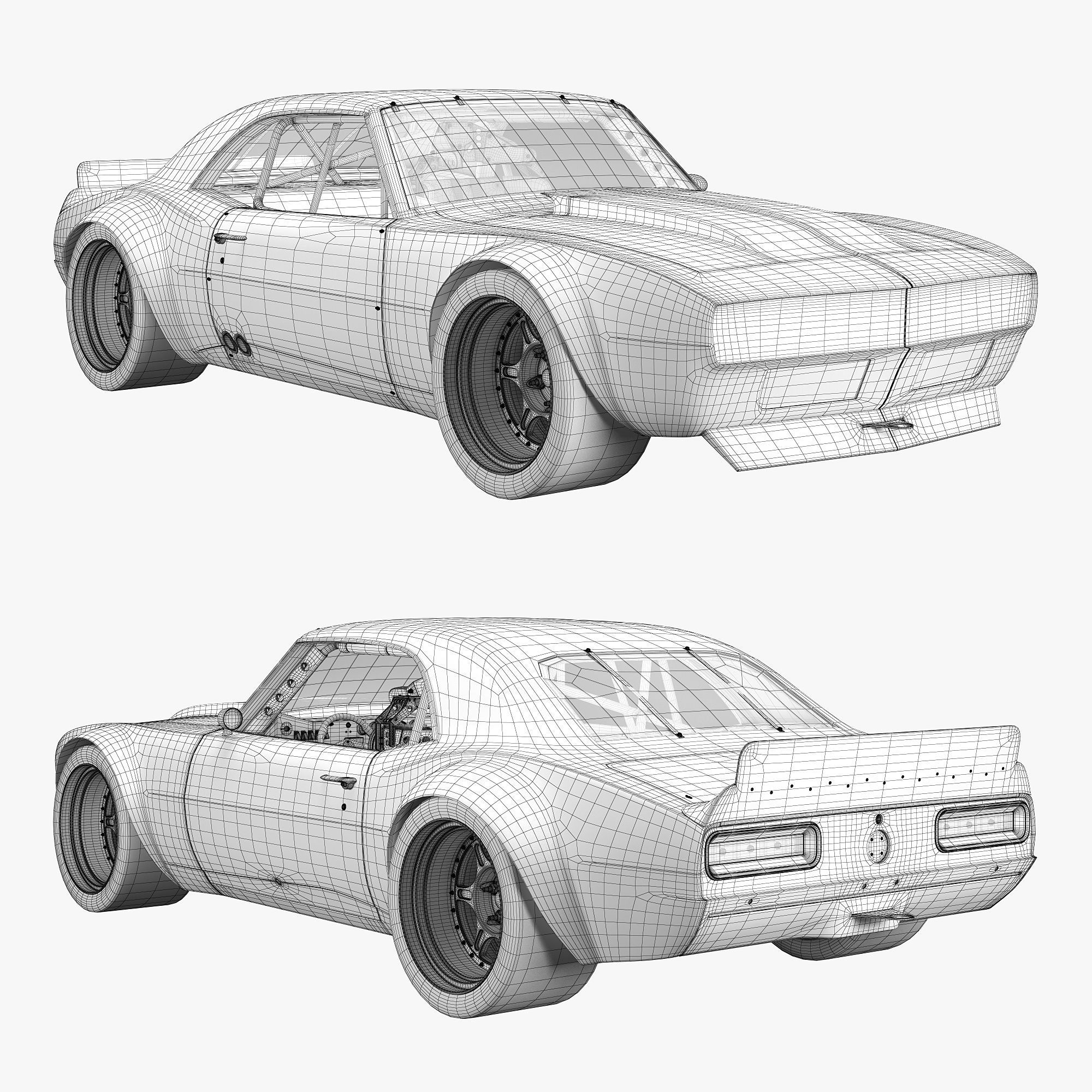 Chevrolet camaro gulf racing 1968 3D model_13