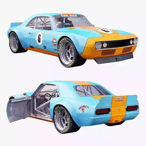 Chevrolet camaro gulf racing 1968 3D model