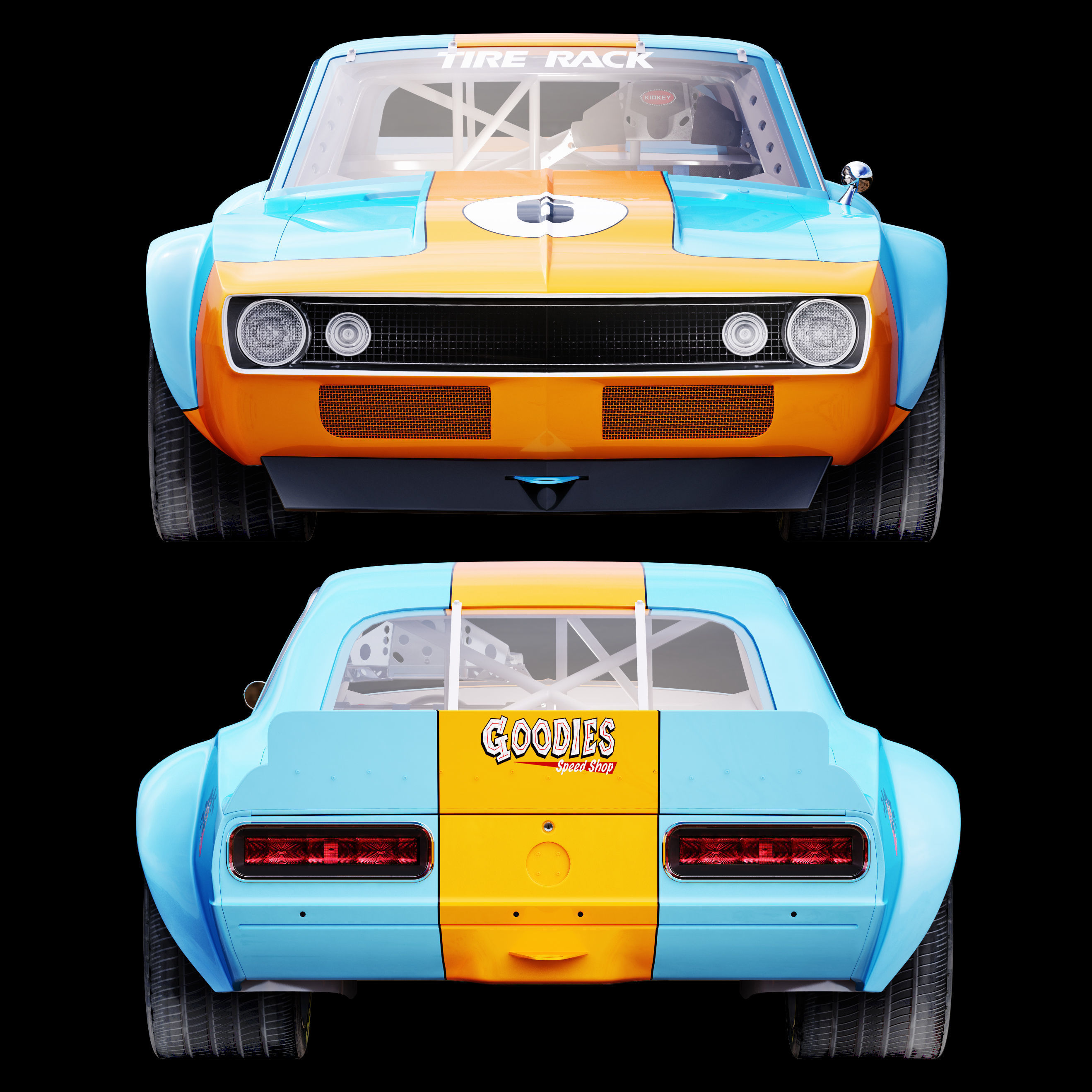 Chevrolet camaro gulf racing 1968 3D model_8