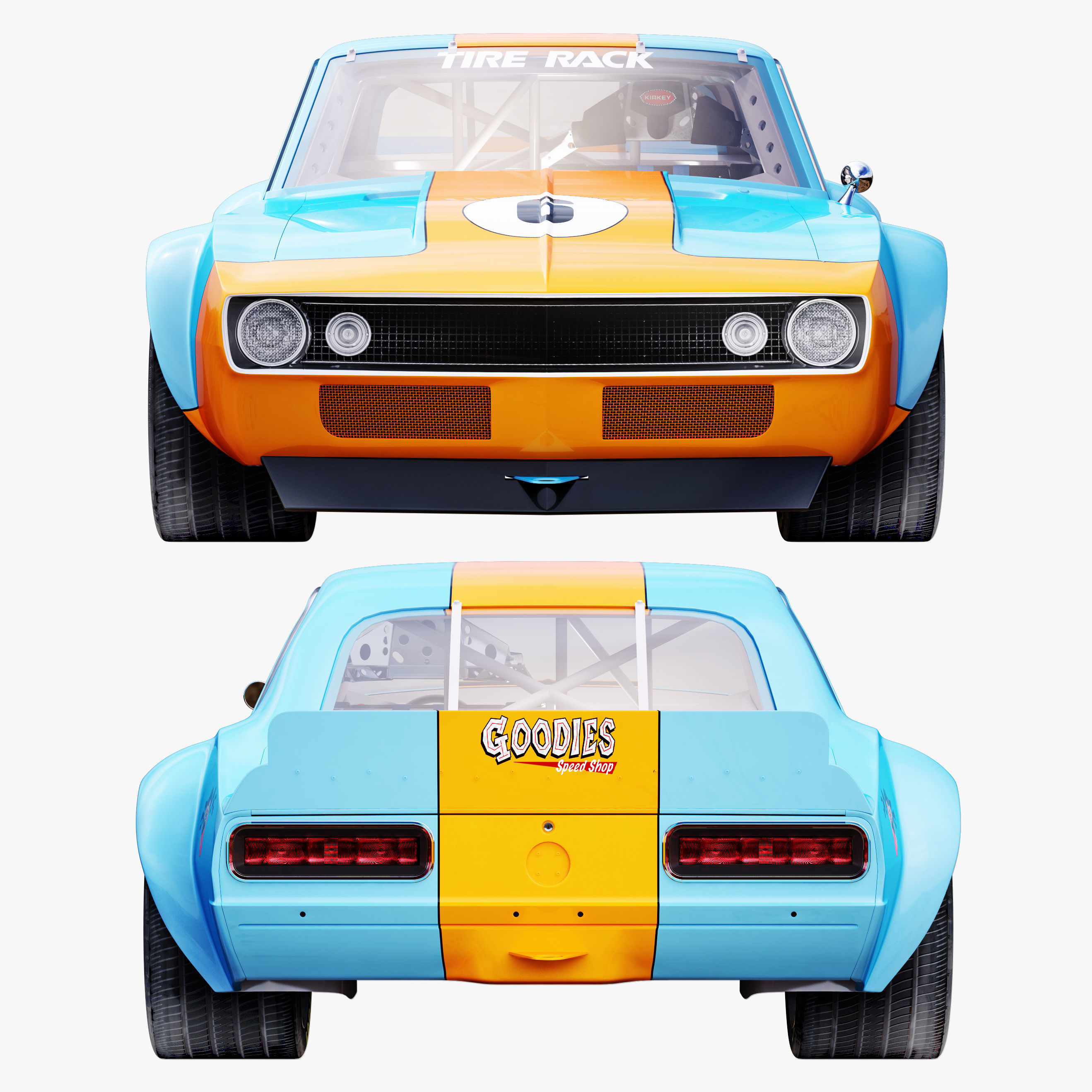 Chevrolet camaro gulf racing 1968 3D model_2