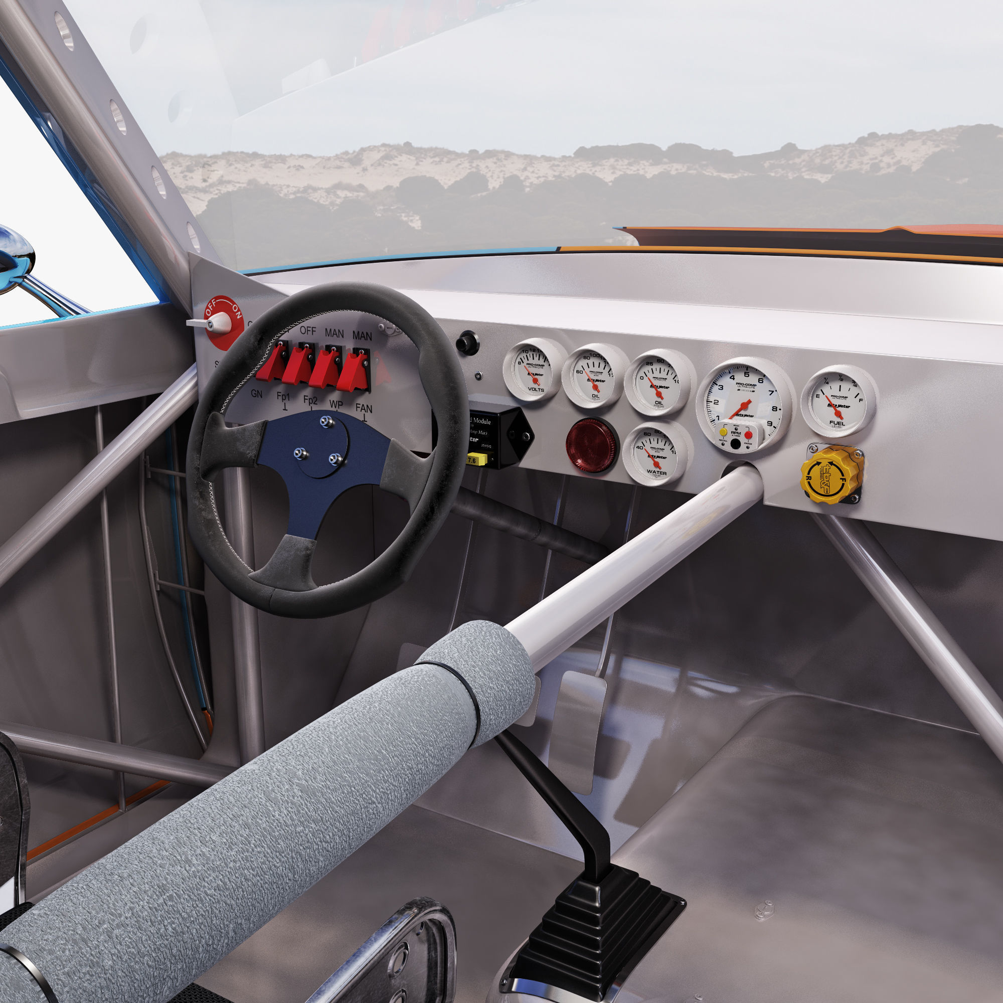 Chevrolet camaro gulf racing 1968 3D model_5