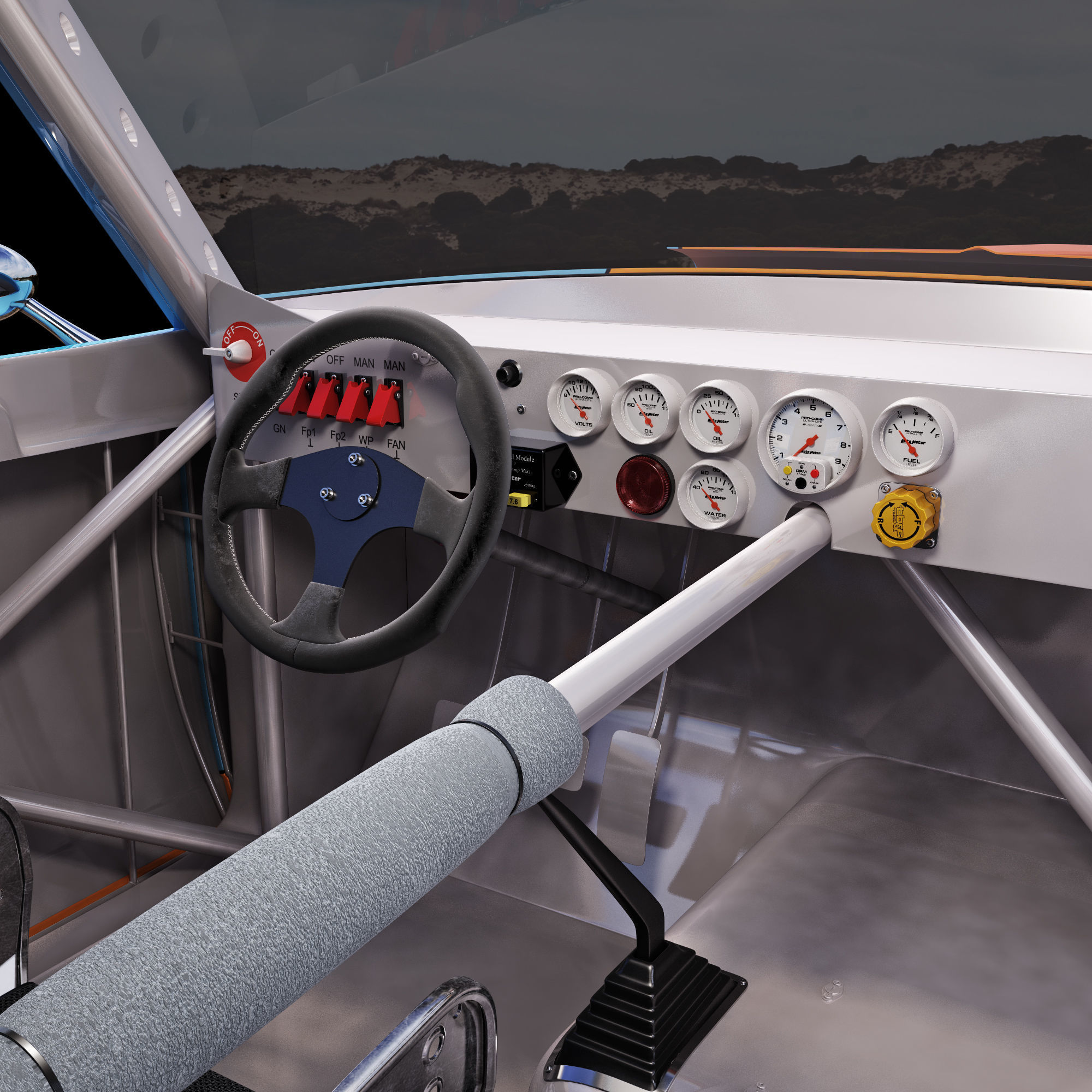 Chevrolet camaro gulf racing 1968 3D model_11