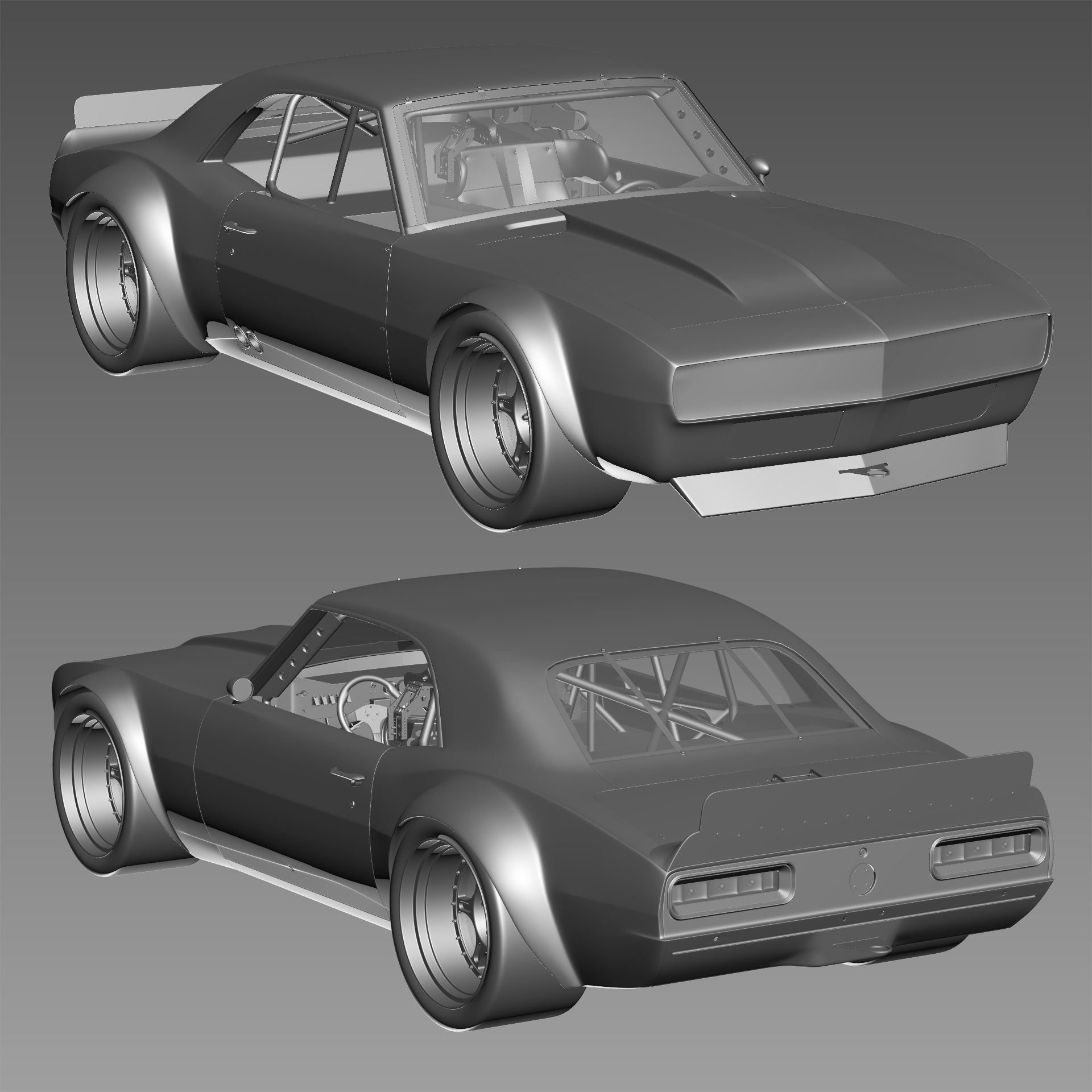Chevrolet camaro gulf racing 1968 3D model_15